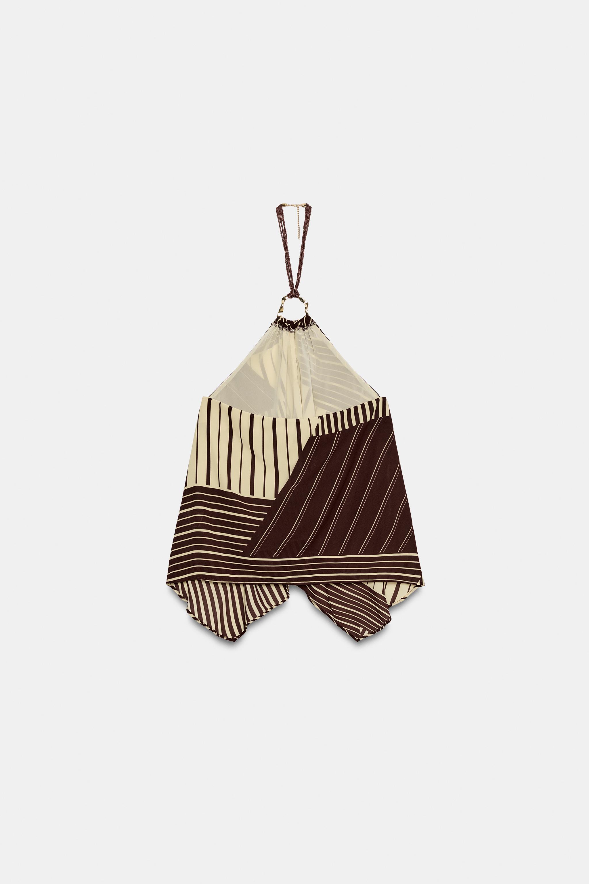 TOP HALTER IMPRIMÉ FANTAISIE